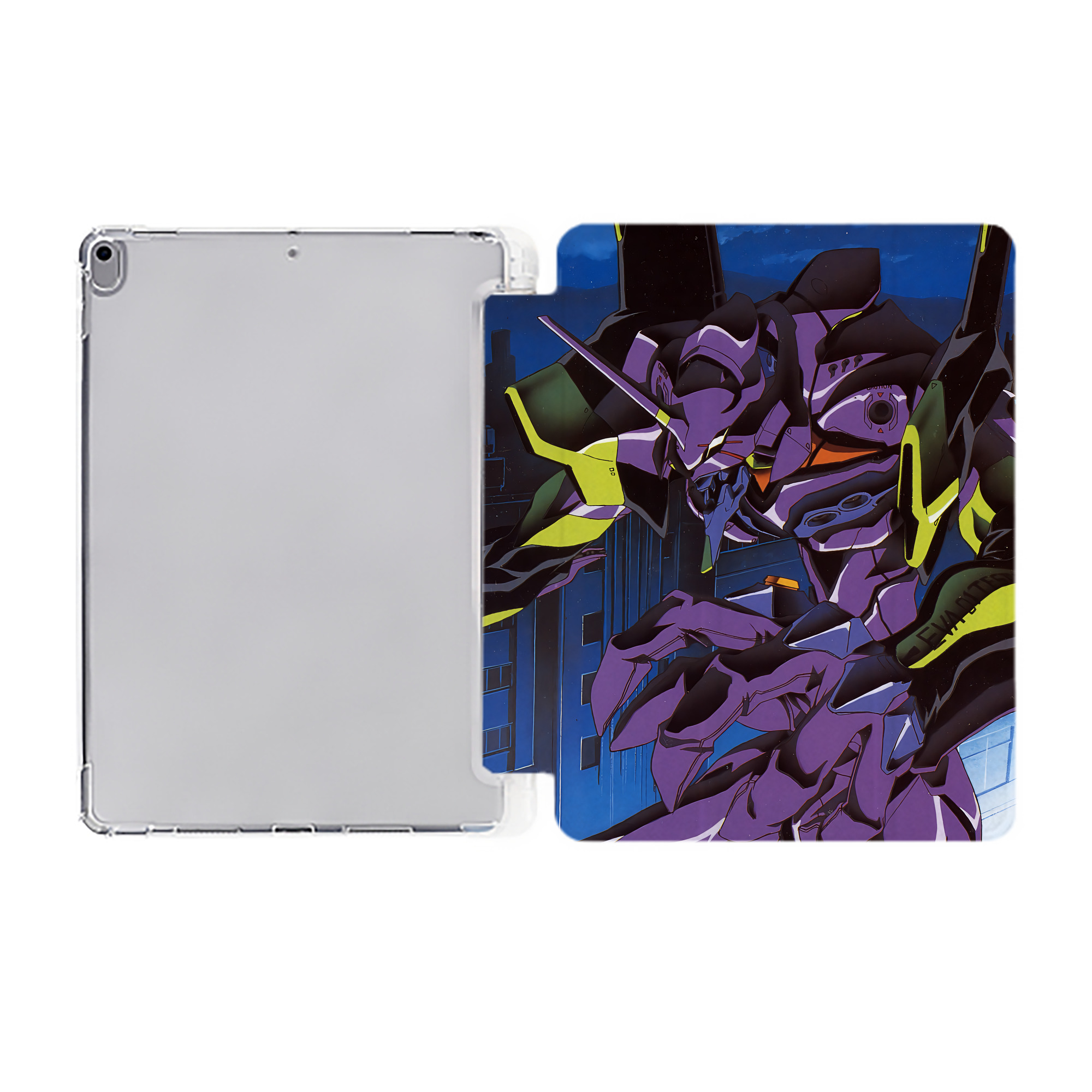 （画像用） EVA 新世紀エヴァンゲリオン IPad ケース ペン収納付き 三つ折りスタンド PUレザー×シリコン 対応機種9.5/10.5/10.9インチ